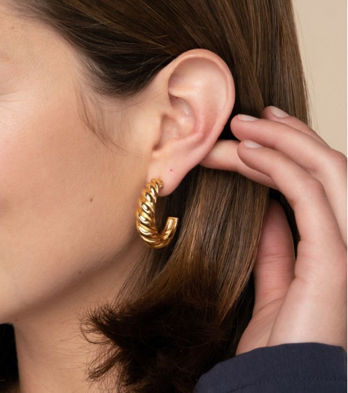 Gold Croissant Hoop Earrings Gold Croissant Hoop Earrings